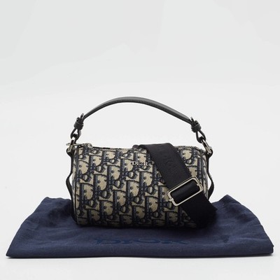 Dior Roller Navy Blue Oblique Canvas Messenger Bag | eBay