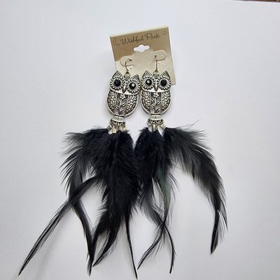 Wishful Park Owl Feather Earrings