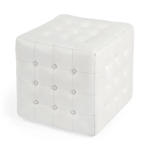 Butler Leon White Leather Ottoman - Picture 7 of 8