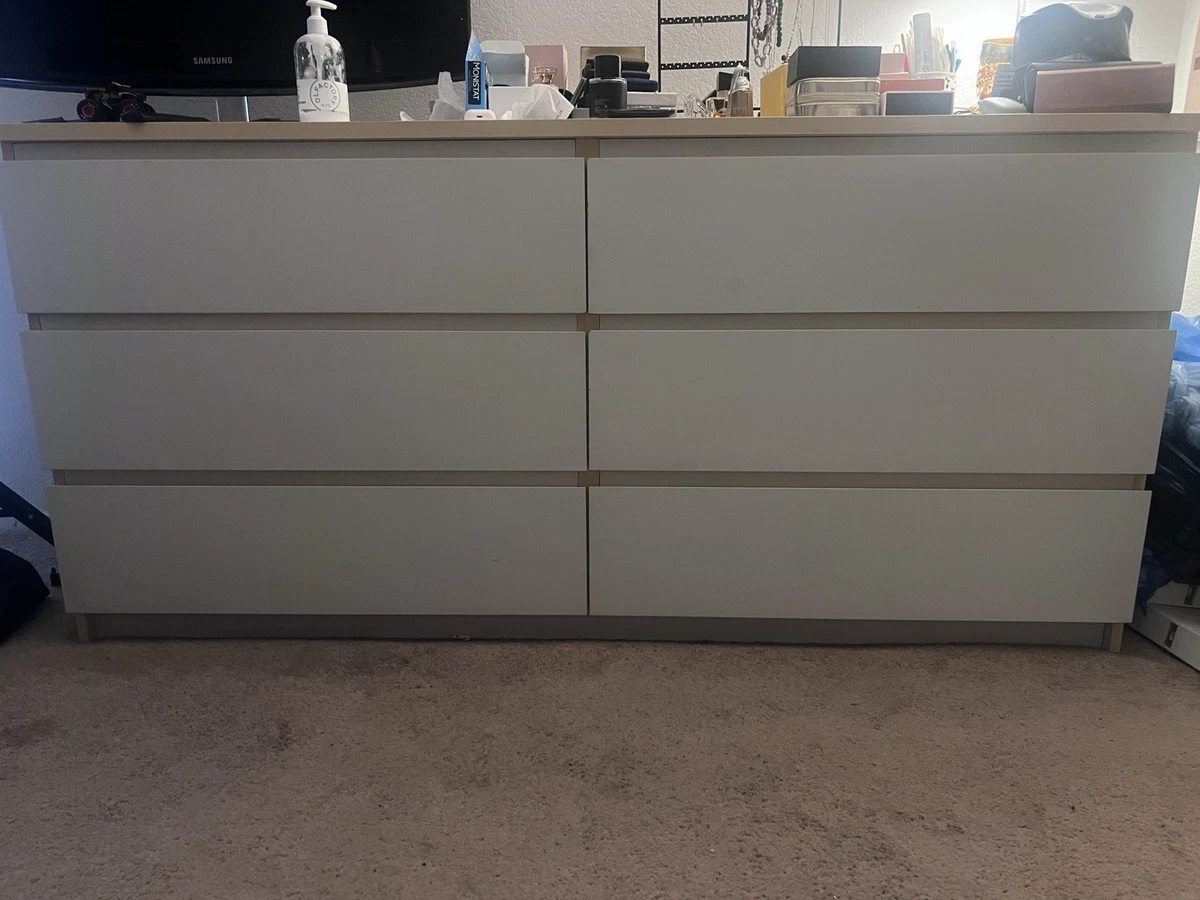 ikea beige dresser Henley Scalloped Edge 6 Drawer Wide Dresser, Light Sand main image 0