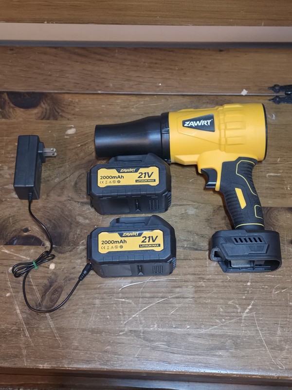 Hand Held Battery Powered Air Blower/Duster With 2 Batteries, Charger And Funnel