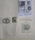 GB KING EDWARD VII 1/2D JUBILEE STAMPS WITH XMAS CANCELS USED ON PIECES, NICE