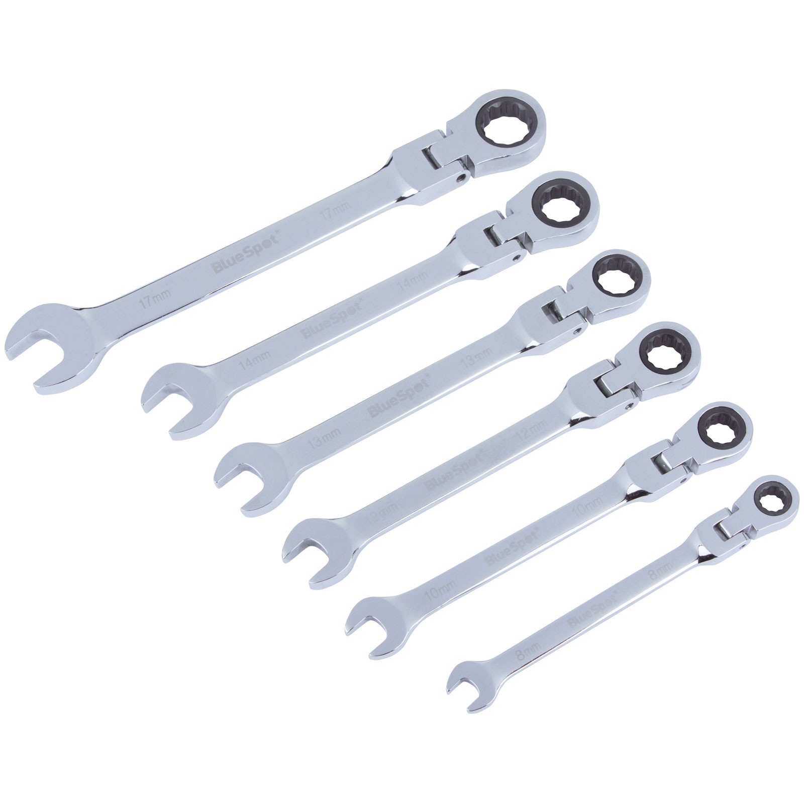 BlueSpot Tools Flexible Head Ratchet Set, 6 Piece