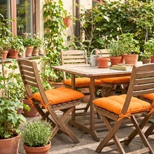 Set 6 Cuscini per sedie con lacci cm 40x40x6, Imbottiti tinta unita mod. CBAZAR