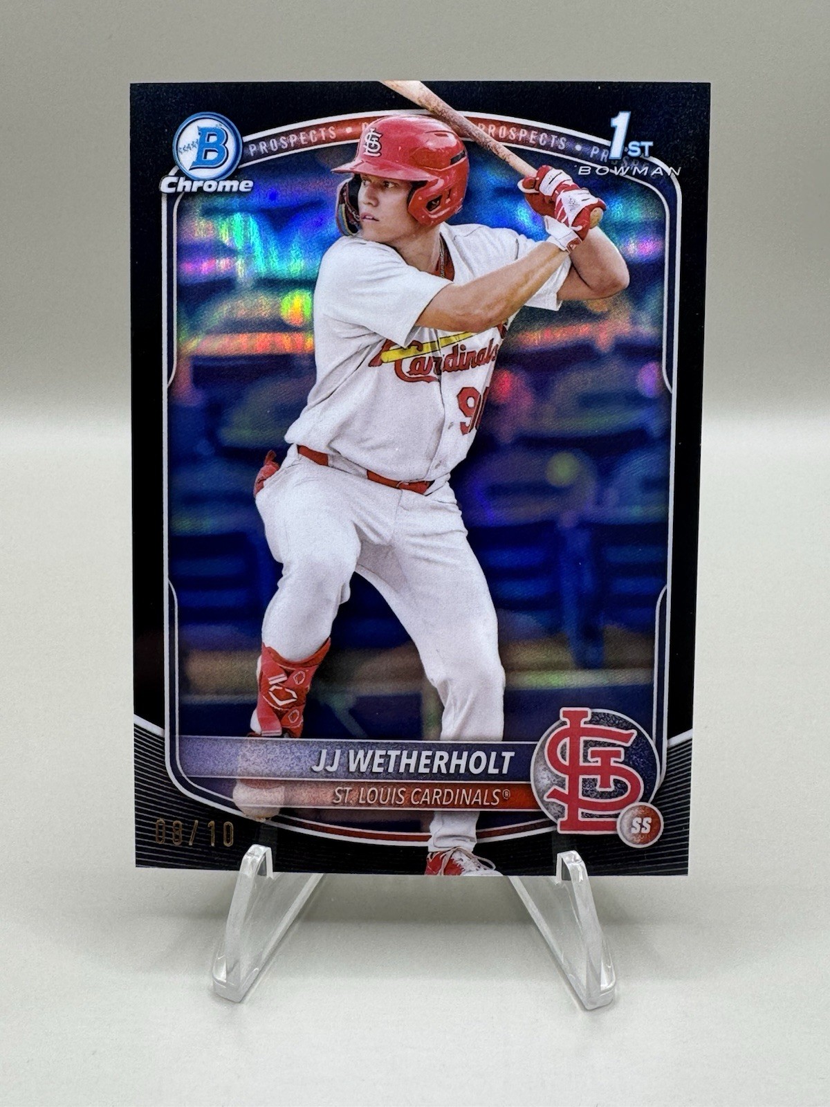 2025 Bowman Chrome Prospects JJ Wetherholt #BCP-22 Black Refractor /10