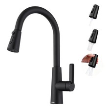 Black Kitchen Faucet with Pull Down Sprayer