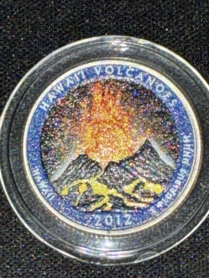 Hawaii Volcanoes 2012p America The Beautiful Colorized Washington Quarter UNC  - Image 4 of 4