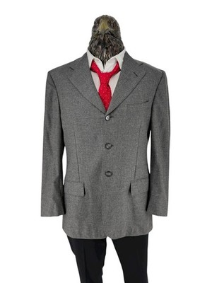 Corneliani Herren Wolle Kaschmir Blazer Grau Hergestellt IN Italy EU50 DE50 US40