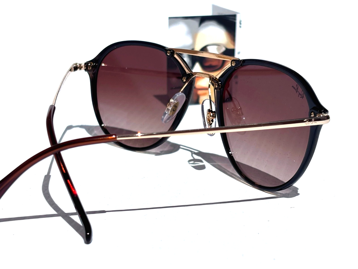 Ray Ban BLAZE DOUBLEBRIDGE Light Havana GRADIENT Brown Sunglass RB