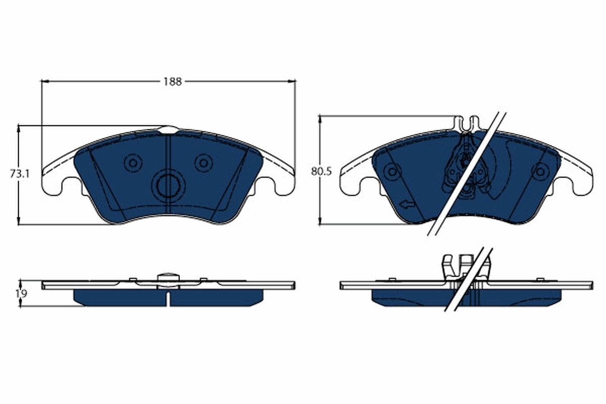 Front TRW-OE GDB1737BTE Brake Pad Set, disc brake for MERCEDES-BENZ