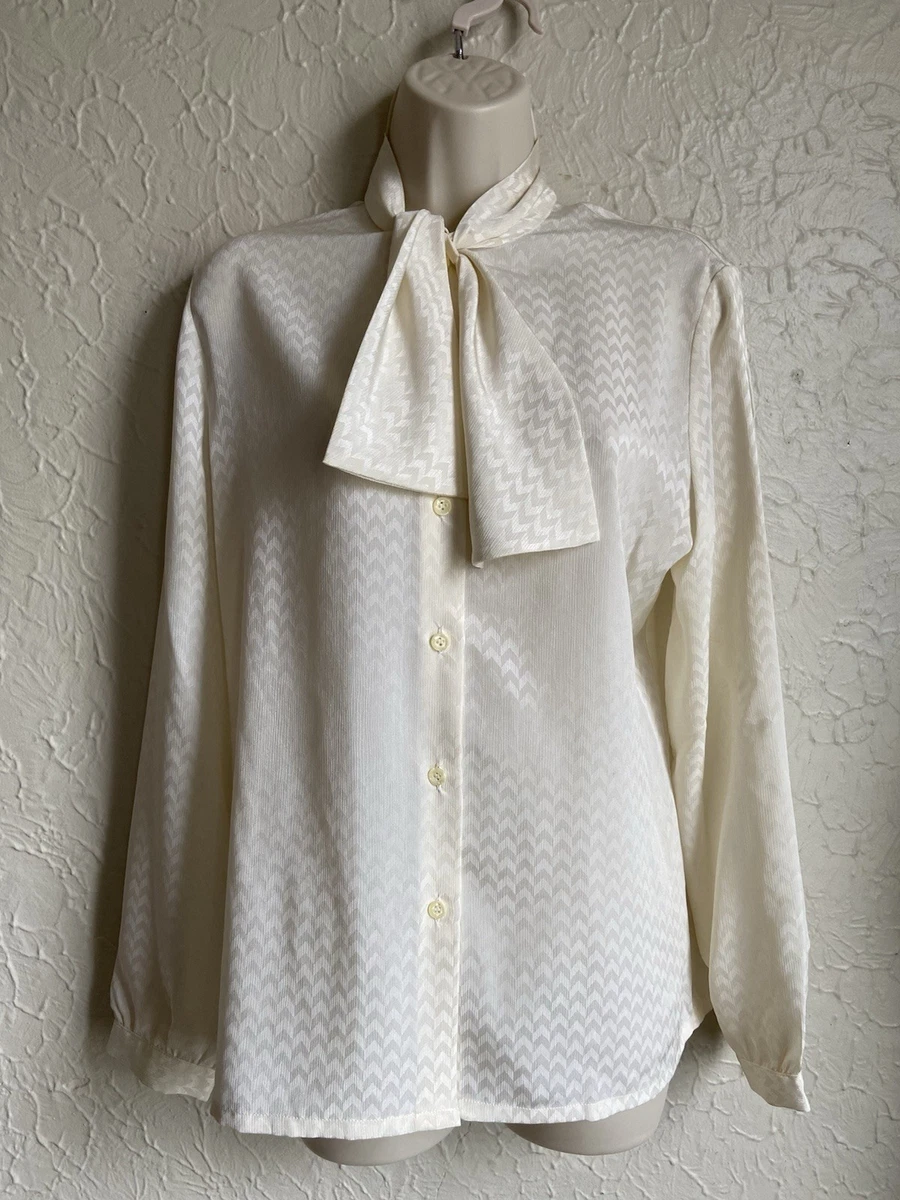 Pussy Bow Tie Blouse In Vintage Tops & Blouses For Women for sale