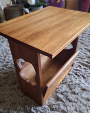 Vintage Handmade Parana Pine Side Table / Magazine Rack