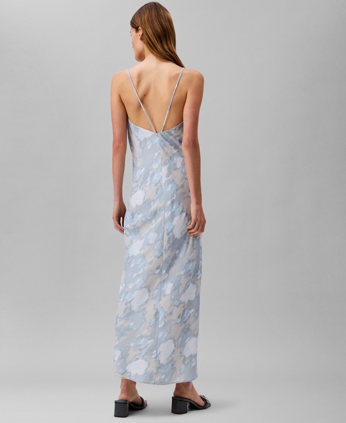 Calvin Klein Women's Printed Cowl-Neck Slip Dress Tofu Size XL 1753 thumbnail 2