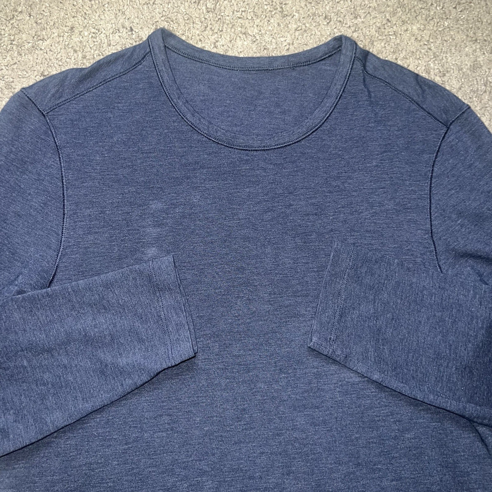 Lululemon 5 Year Basic Long Sleeve Shirt Mens M Heathered Nautical Navy M3AP5S