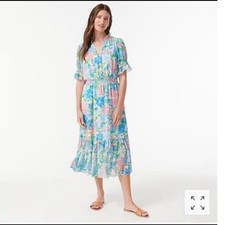 J Crew Floral Midi Dress Size Small
