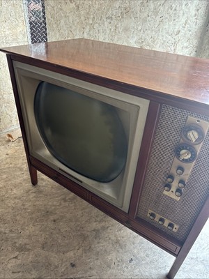 Mid Century Curtis Mathis Vintage Television With Solid Wood Cabinet ...