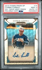 2019 Panini Prizm DP Auto Gold Vinyl Prizm #14 Corbin Carroll RC PSA 9 POP 1 4/5