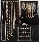 Vintage/Mod Faux Pearl Costume Jewelry Lot of 22 Some Signed