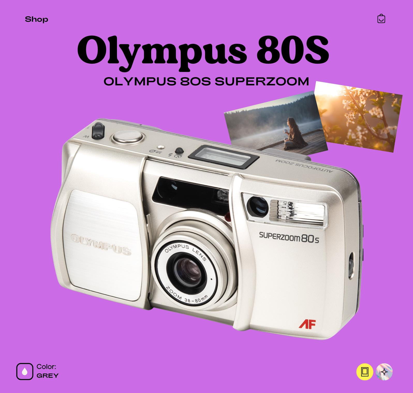 Olympus Superzoom 80s 35mm Film Camera - Autofocus Point-and-Shoot with 38-80mm