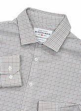 Mizzen Main Mens Xl Leeward Trim-Fit Performance 4-Way-Stretch Shirt Plaid Check