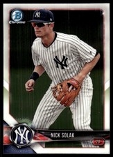 Nick Solak 2018 Bowman #BCP104 Yankees MLB READ FREE SHIPPING AutographDen