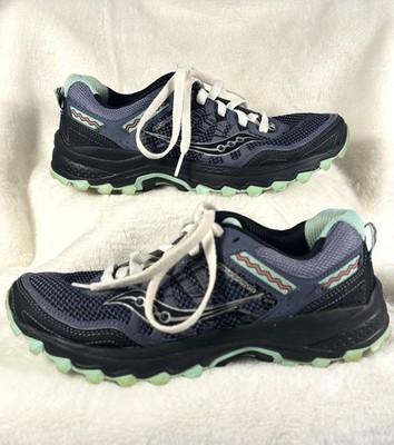 Saucony Excursion TR Women s Trail Running Shoes Navy Aqua Size 7.5