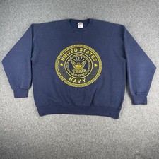 Vintage 90  s Soffe United States Navy Sweatshirt Mens XL Double Sided Boxy Baggy