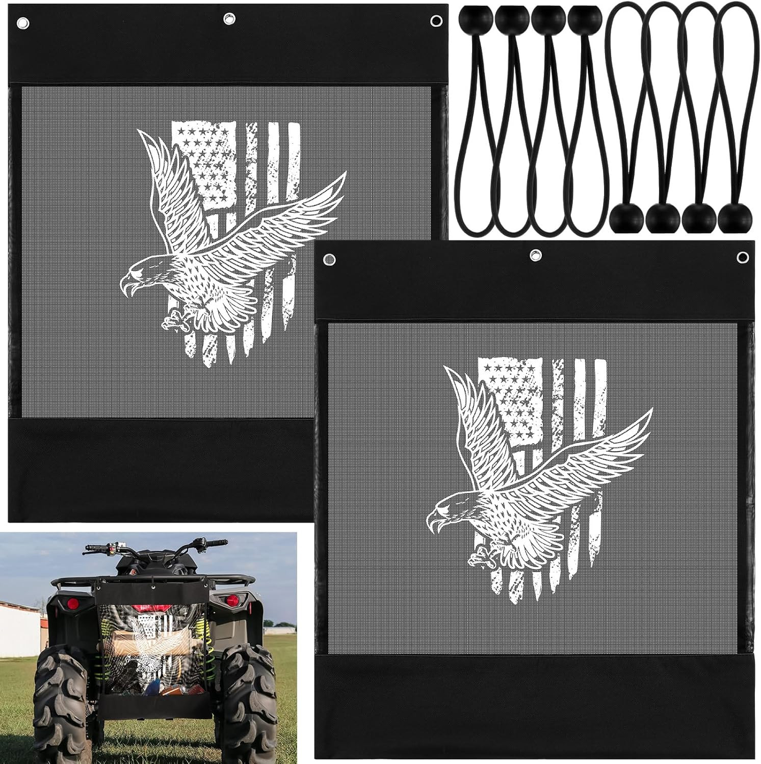 2 Pcs UTV Mesh Trash Bag 22 X 26 Inch Universal UTV Trash Storage Sack Large Ame