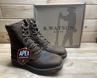 R.Watson Men's 14D Peanut Cowhide Brown Logger Work Boot RW1220w EH