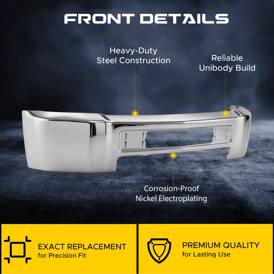 Chrome Steel Front Bumper Face Bar For 2015-2019 for Chevy Silverado 2500 3500HD - Изображение 3 из 4