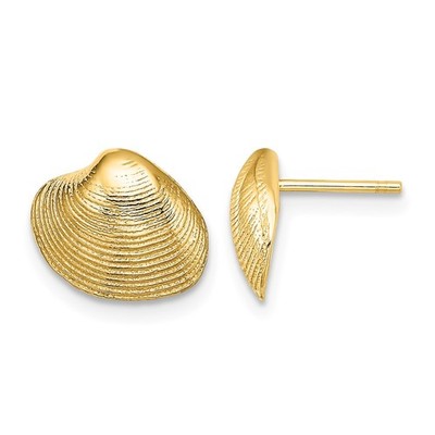 Ohrstecker 10 Karat Gelbgold Muschelform L-9,11 mm, B-10,68 mm