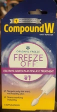 Compound W Freeze Off Wart Remover 8 Applications Exp 08/26