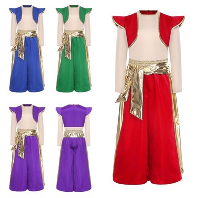 Kids Arabian Prince Adventure Outfit Embellished Top With Harem Style Bottoms