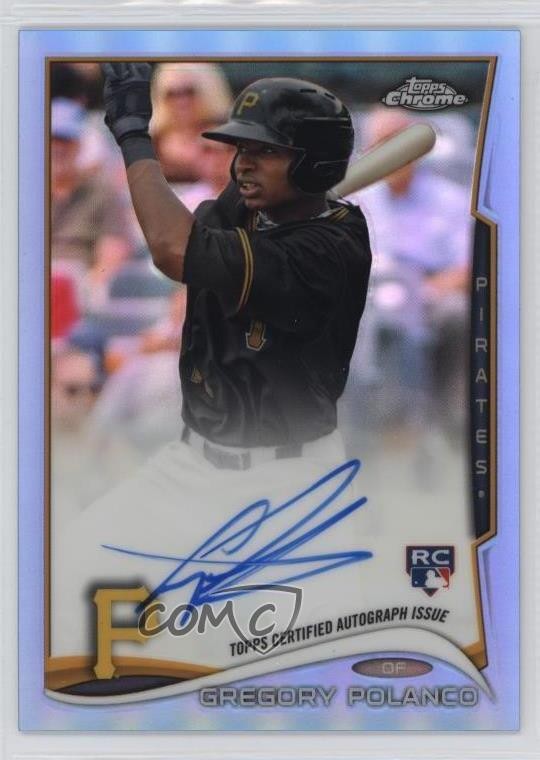 2014 Topps Chrome Rookie Blue Refractor 51/199 Gregory Polanco #GP Auto 1dm4