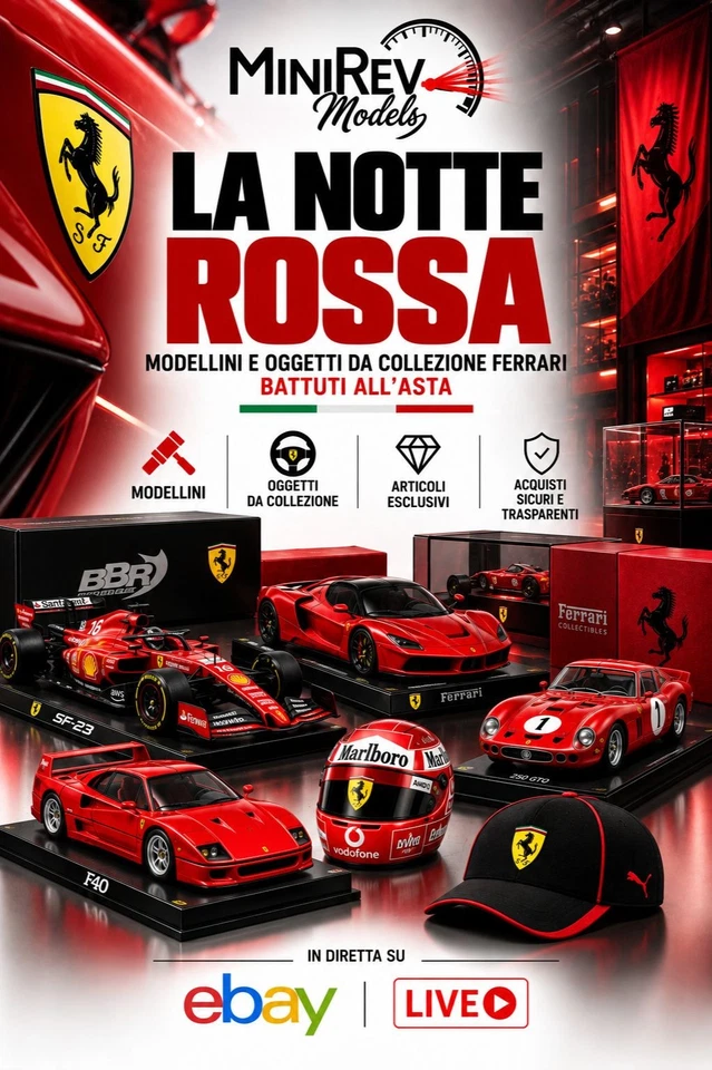 MINIREV LIVE | LA NOTTE ROSSA | MODELLI E OGGETTI DA COLLEZIONE FERRARI!