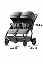 Twin Double Baby Stroller Foldable Side by Side Adjustable Canopy Lightweight