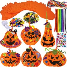 30 Kits Fall Halloween Pumpkin Decorations DIY Pumpkin Craft Kits Foam Pumpki...