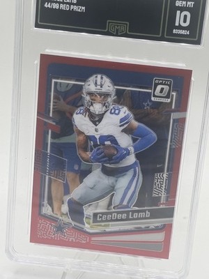 2022 Donruss Optic Ceedee Lamb Red Prizm /99 GMA 10