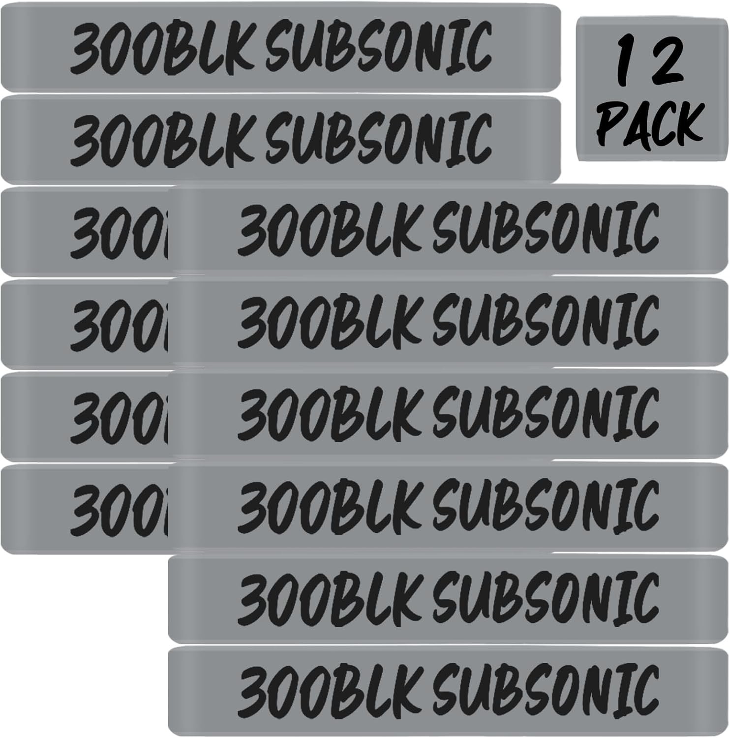 12 Pack Magsaddle .300 Blackout Subsonic Magazine Marking Bands .300 BLK Subsoni