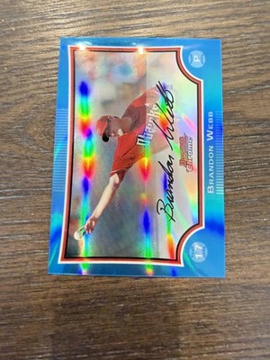 2009 Bowman Chrome #180 Brandon Webb Blue Refractors #/150