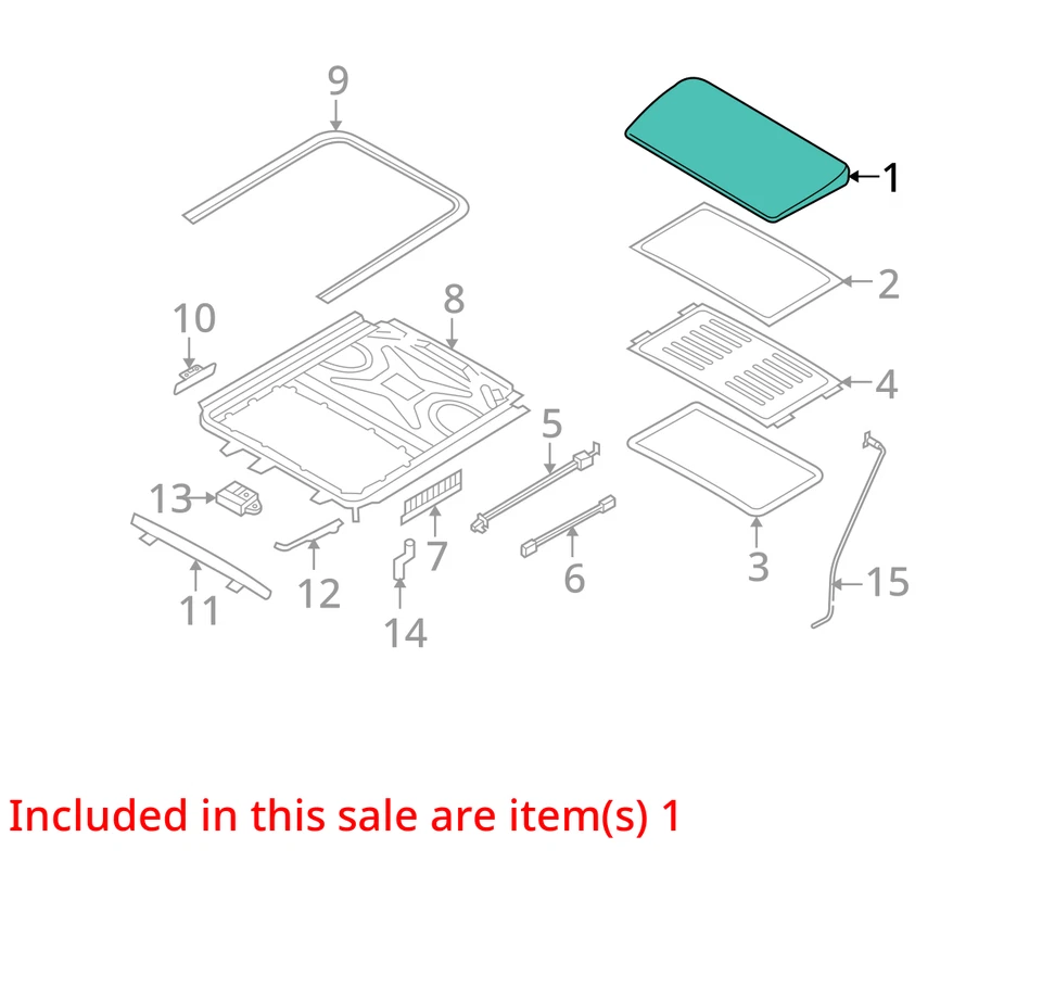 (LOCAL PICKUP ONLY) Roof Glass Fits 06-10 BMW 550i 6839584 Foto 3 de 4