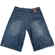 V2K Mecca Denim Shorts Men 38 Blue Faded Baggy Hip Hop Streetwear Skater Grunge
