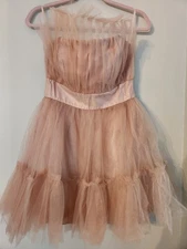 Blush Pink Tulle Strapless Dress BNWT Large - Shop Wanna B-Blondie Boutique