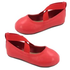 Infant Toddler Girls Ballet Flat Dress Shoes Size 5,7 Crossed