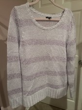 Women's Pullover Sweater With Metal Sparkles, Apt 9, XL