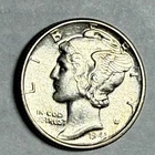 1943 MERCURY silver dime. Choice AU-UNC slider.  #q1