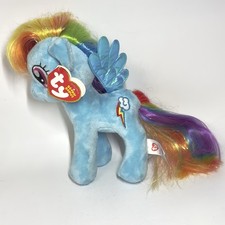 My Little Pony Sparkle Rainbow Dash 2016 TY Plush Stuffed Animal 7" Beanie Baby