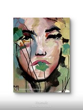 Original Acrylic Painting 11x14 Signed Canvas Art, Boho Woman Art