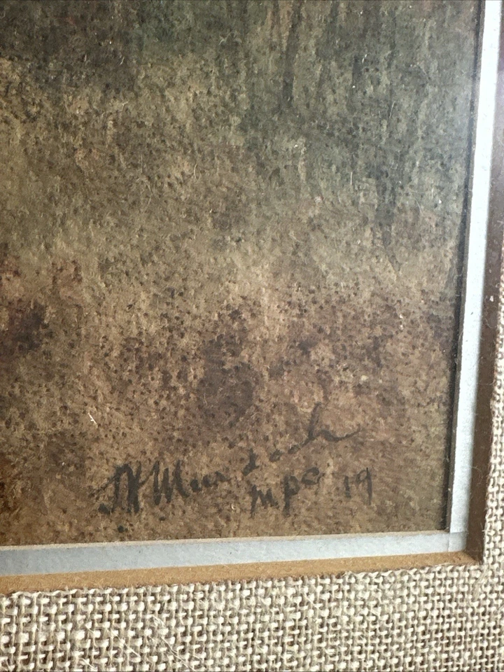 Pintura tonal aquarela floresta artista Sgn ''19 no estilo de ARTHUR MOORE - Imagem 4 de 4