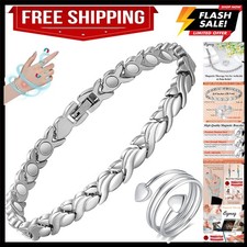 Elegant Adjustable Magnetic Titanium Bracelet for Women with 3500 Gauss Therapy